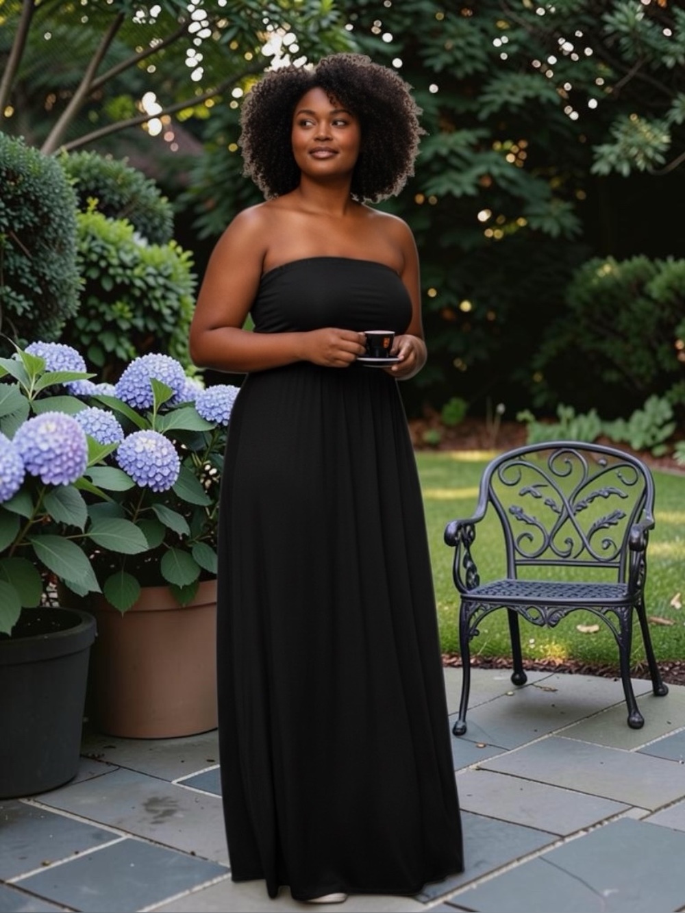 Black 3x J.Jill New strapless maxi dress